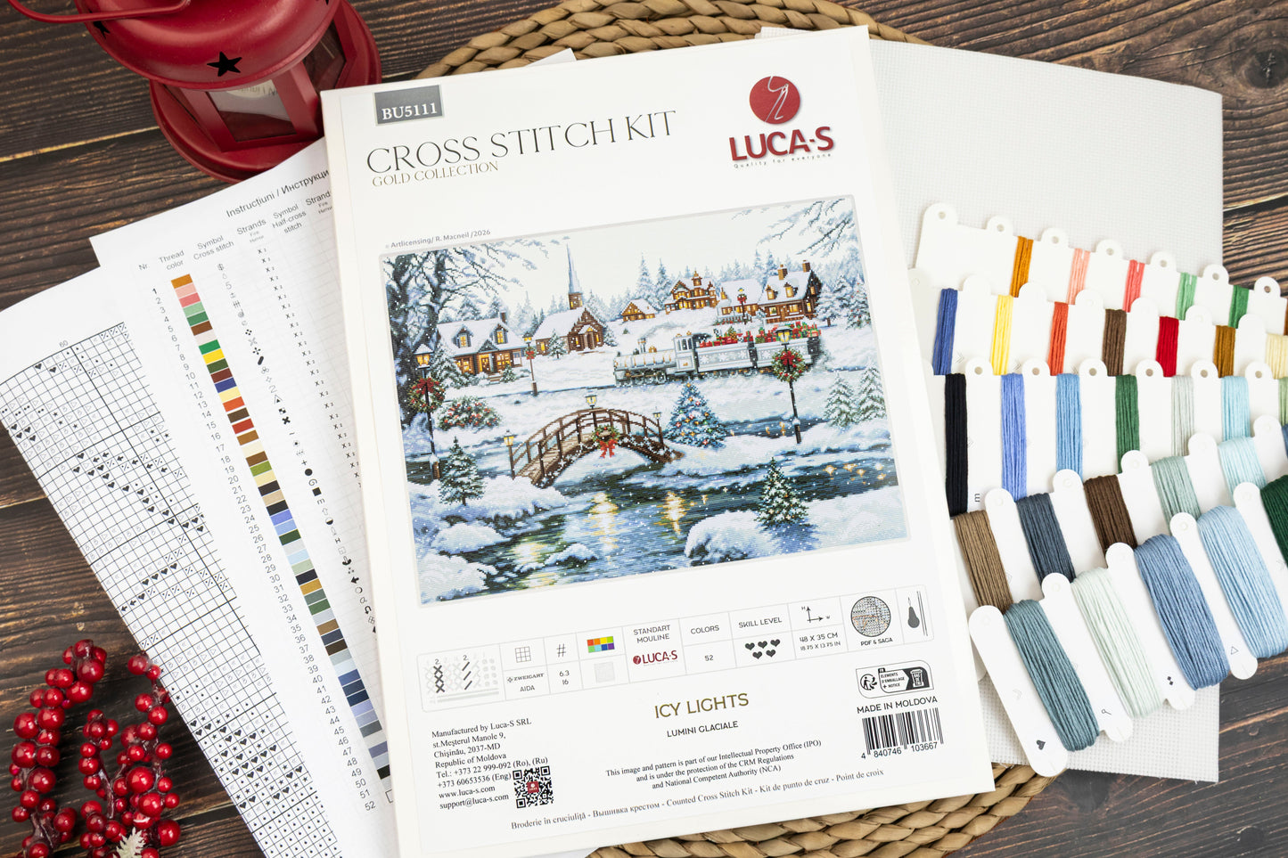 Cross Stitch Kit Luca-S GOLD - Icy Lights, BU5111