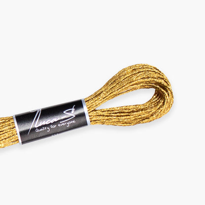 Box of 12 Metallized Embroidery Thread Luca-S - PURE GOLD