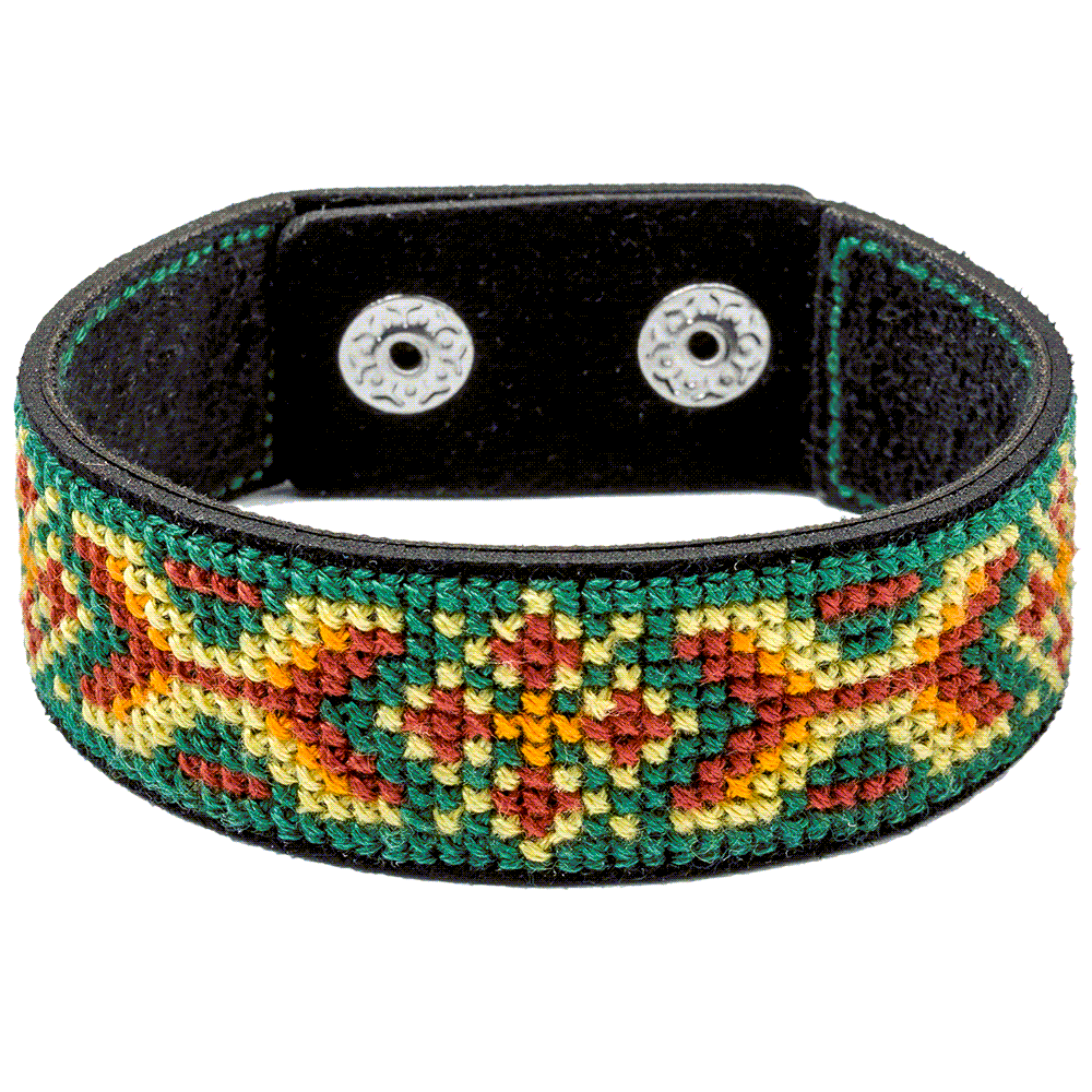 Bracelet Needlecraft Kit - Cross Stitch Kits on Leather Wonderland Crafts Bracelet Kits - HobbyJobby