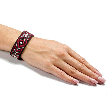 Bracelet Needlecraft Kit - Cross Stitch Kits on Leather Wonderland Crafts Bracelet Kits - HobbyJobby