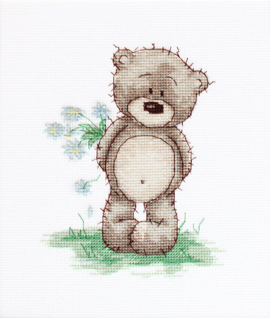 Cross Stitch Kit Luca-S - B1090, Bruno Bear - HobbyJobby