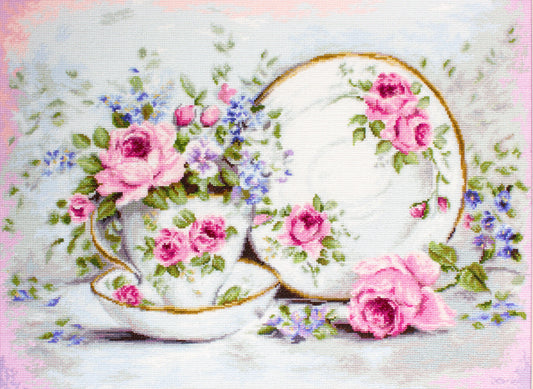 Cross Stitch Kit Luca-S - B2318, Trio & Blooms - HobbyJobby