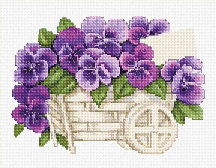 Cross Stitch Kit Luca-S - B259 Pansies - HobbyJobby