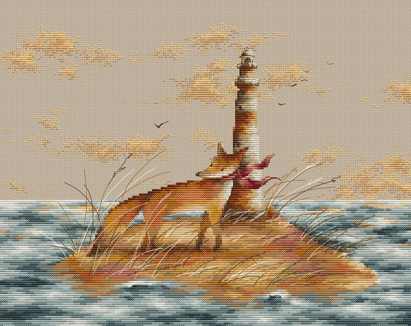 Cross Stitch Kit Luca-S - Fox on Island, CD006 - Luca-S Cross Stitch Kits