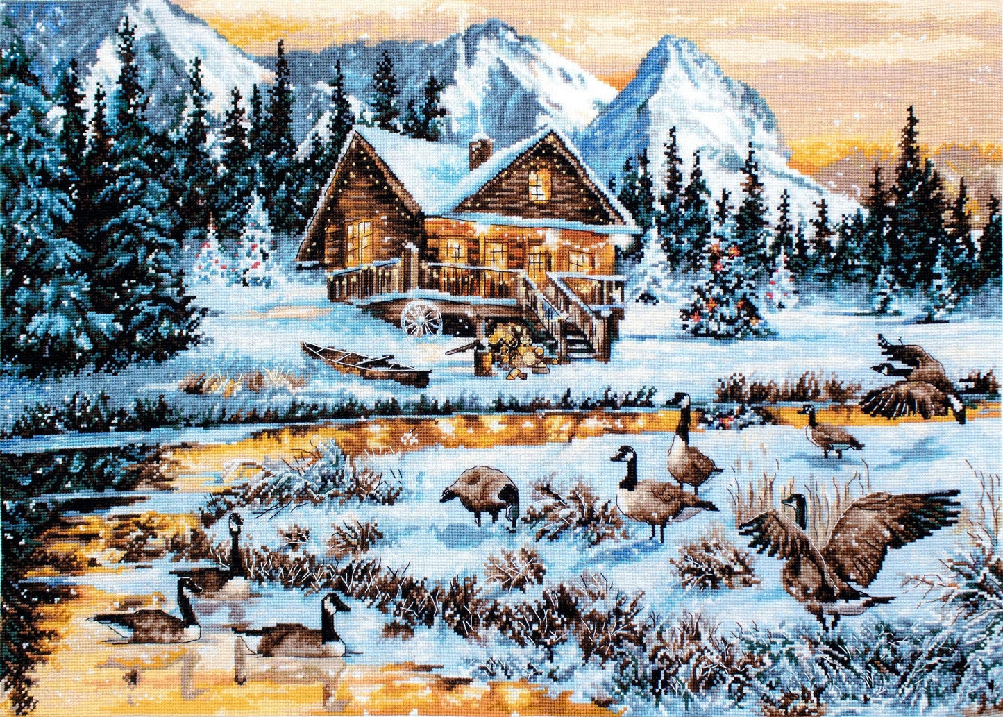 Cross Stitch Kit Luca-S - Geese on the Stream, B590 - HobbyJobby