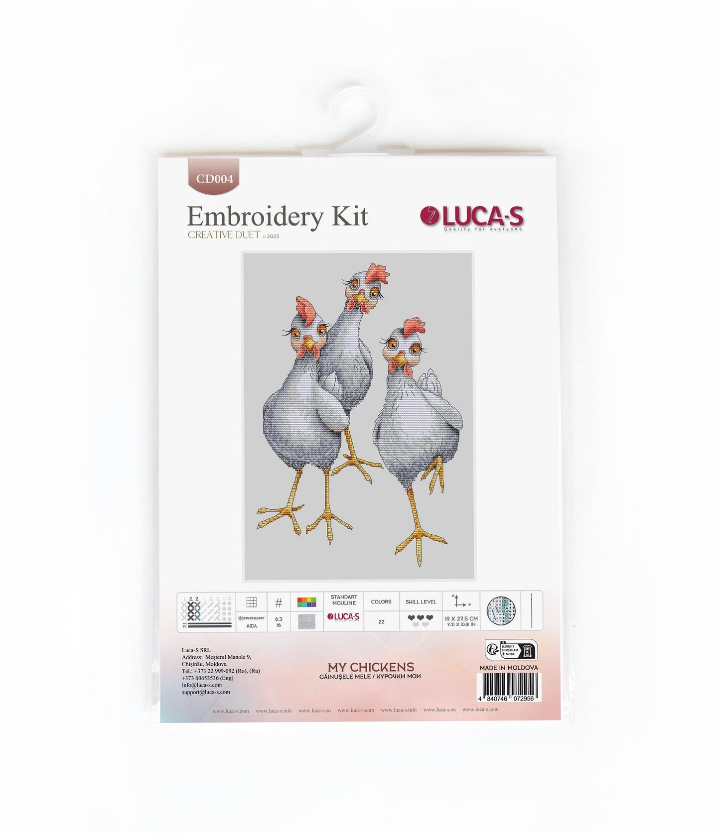 Cross Stitch Kit Luca-S - My chickens, CD004 - Luca-S Cross Stitch Kits