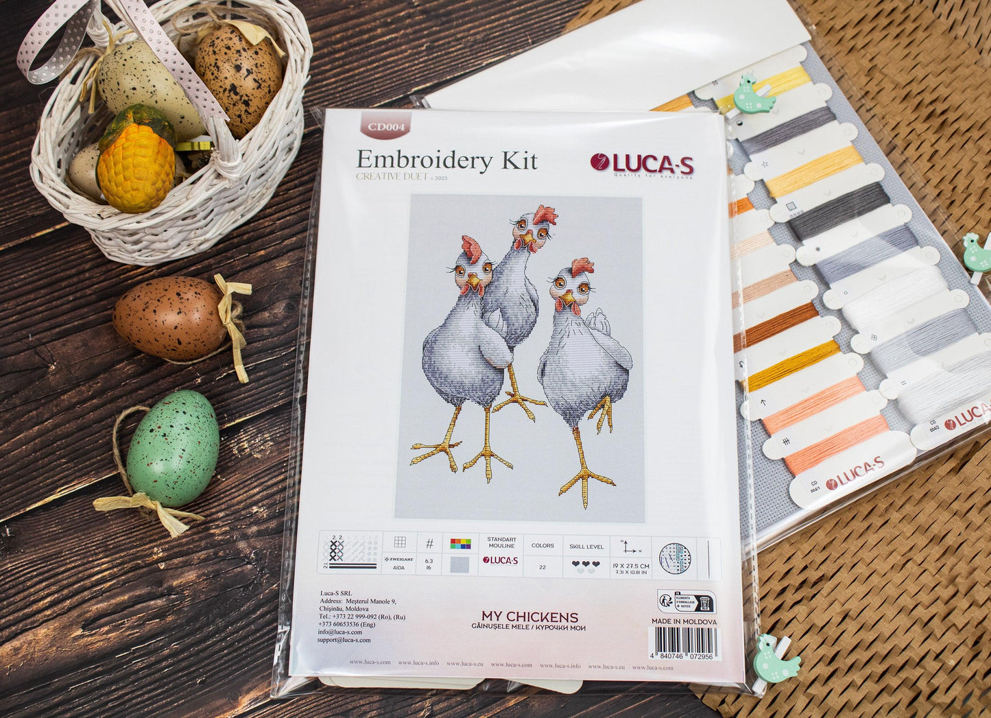 Cross Stitch Kit Luca-S - My chickens, CD004 - Luca-S Cross Stitch Kits