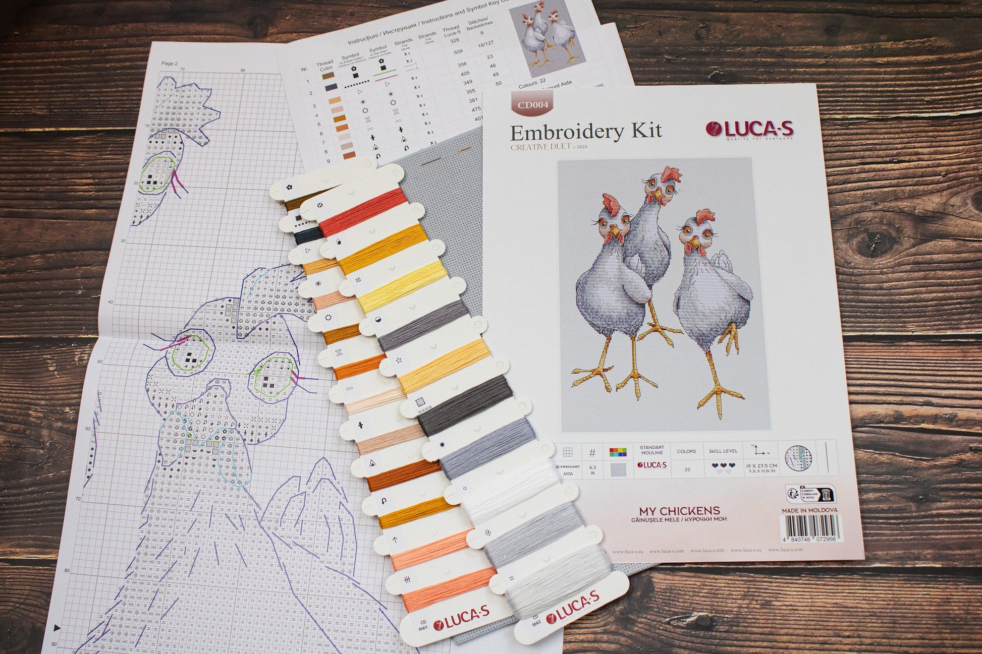 Cross Stitch Kit Luca-S - My chickens, CD004 - Luca-S Cross Stitch Kits