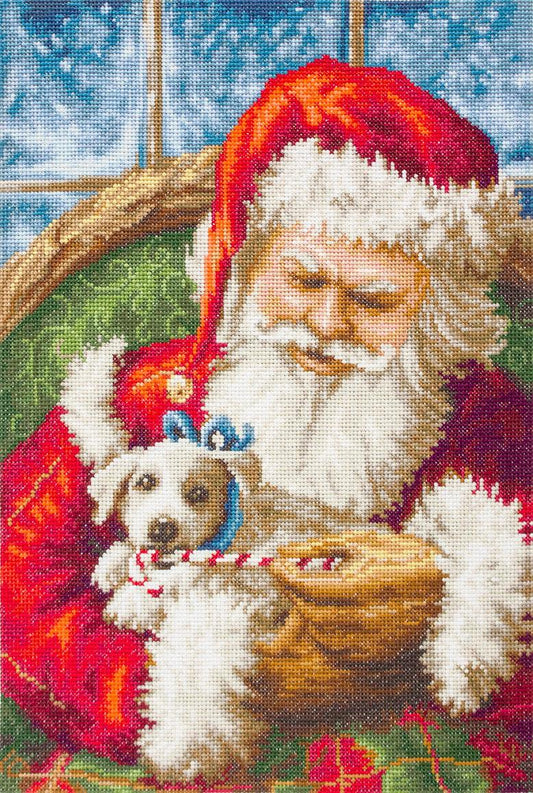 Cross Stitch Kit Luca-S - Santa Claus with a puppy, B561 - Luca-S