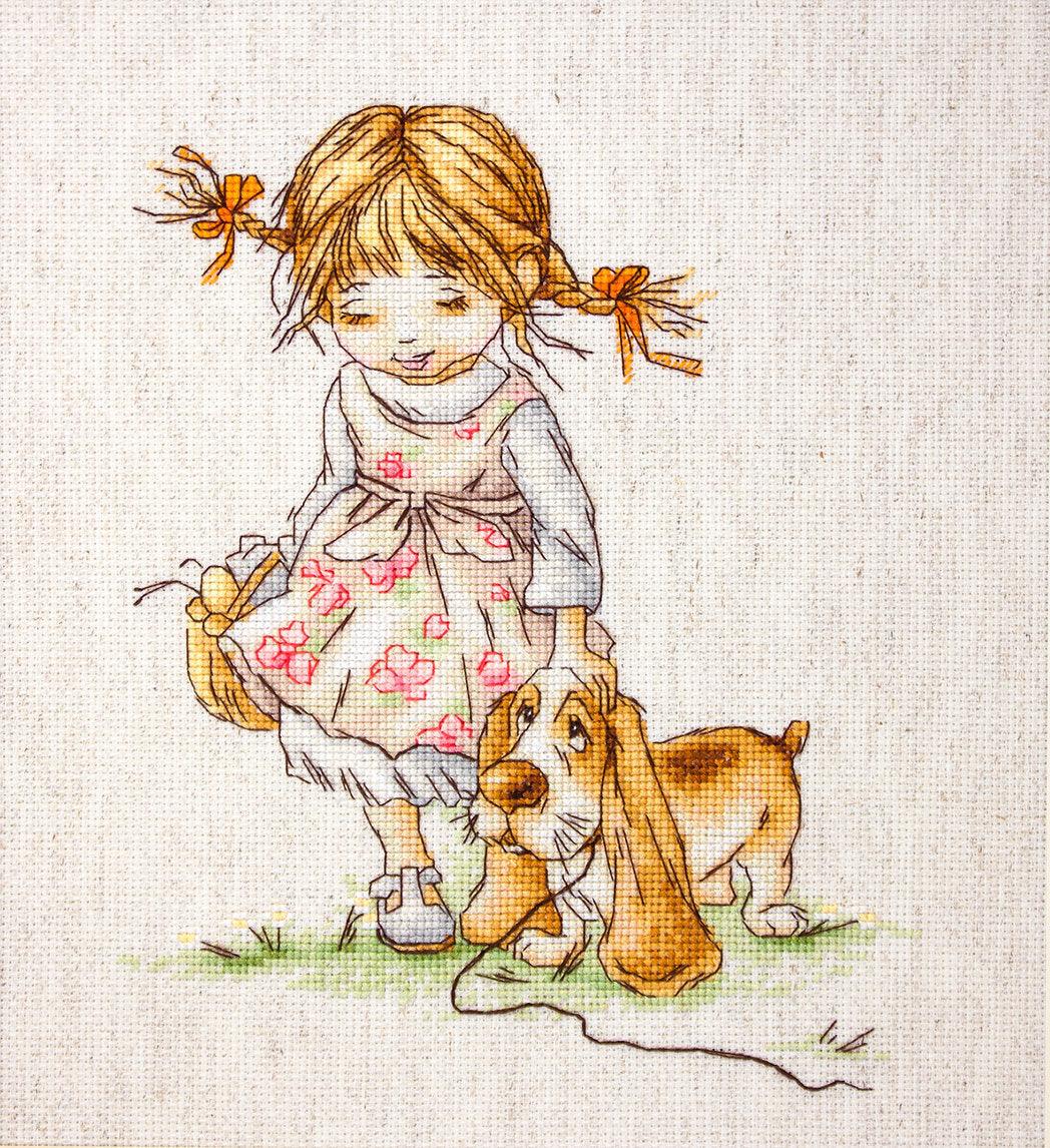 Cross Stitch Kit Luca-S - Walk with the dog, B1074 - Luca-S