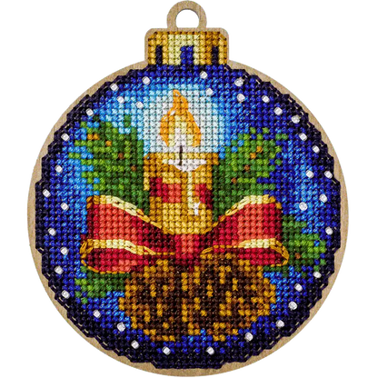 Cross Stitch Kit with Beads on Wood - Toys Needlecraft on Wood Wonderland Crafts Wooden Kits - HobbyJobby