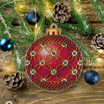 Cross Stitch Kit with Beads on Wood Wonderland Crafts Wooden Kits - HobbyJobby