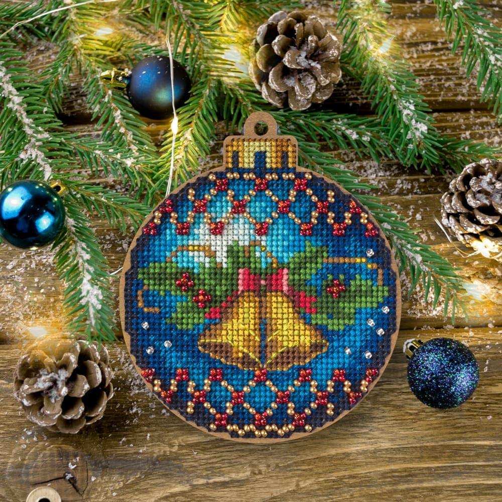 Cross Stitch Kit with Beads on Wood Wonderland Crafts Wooden Kits - HobbyJobby