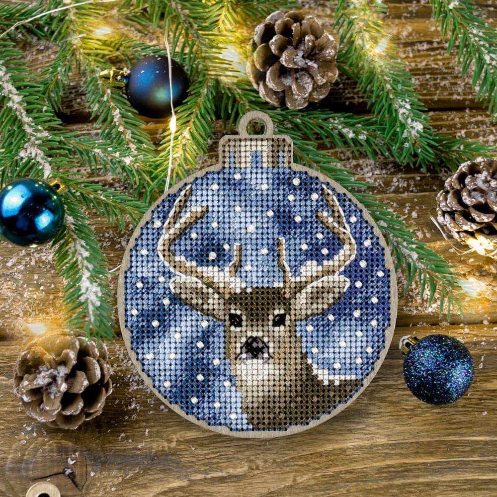 Cross Stitch Kit with Beads on Wood Wonderland Crafts Wooden Kits - HobbyJobby
