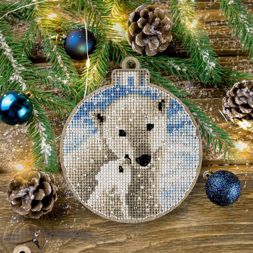 Cross Stitch Kit with Beads on Wood Wonderland Crafts Wooden Kits - HobbyJobby