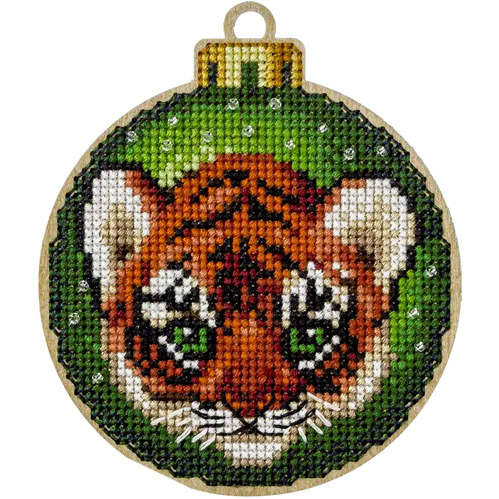 Cross Stitch Kit with Beads on Wood Wonderland Crafts Wooden Kits - HobbyJobby