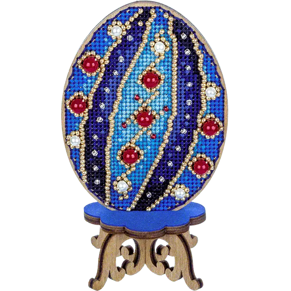 Cross Stitch Kit with Beads on Wood Wonderland Crafts Wooden Kits - HobbyJobby