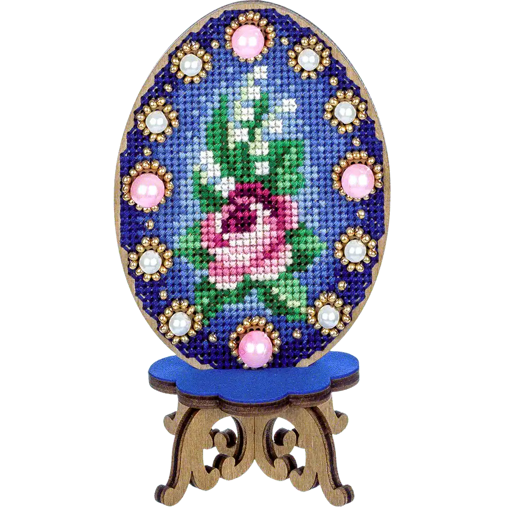Cross Stitch Kit with Beads on Wood Wonderland Crafts Wooden Kits - HobbyJobby