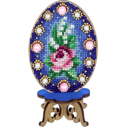 Cross Stitch Kit with Beads on Wood Wonderland Crafts Wooden Kits - HobbyJobby
