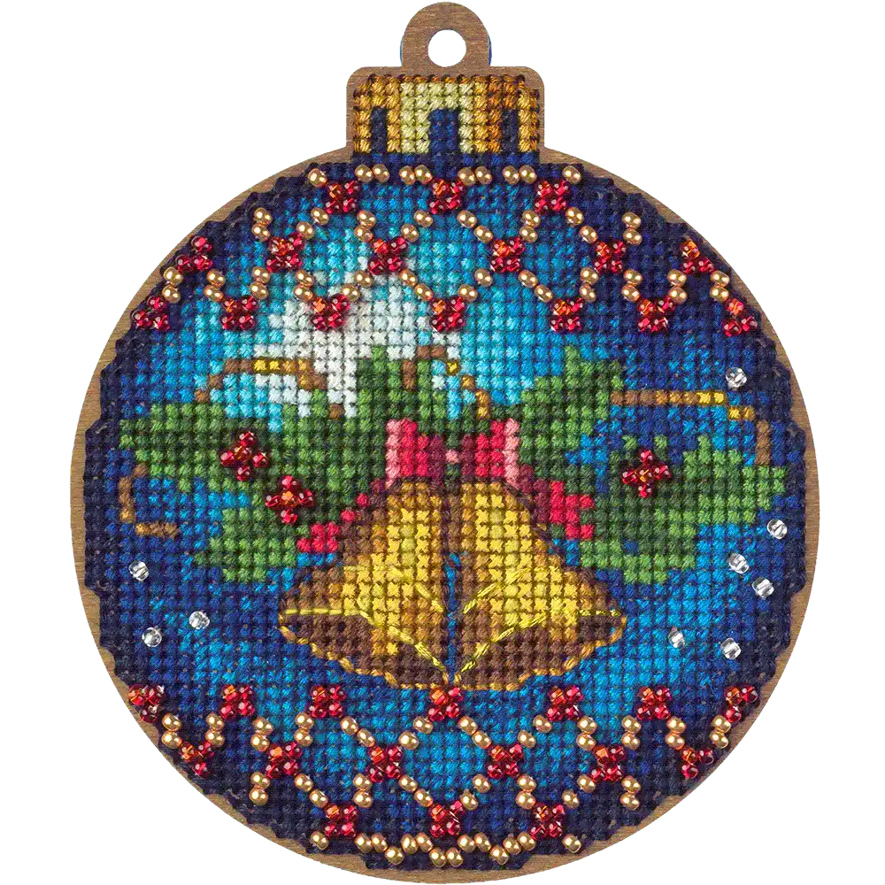 Cross Stitch Kit with Beads on Wood Wonderland Crafts Wooden Kits - HobbyJobby