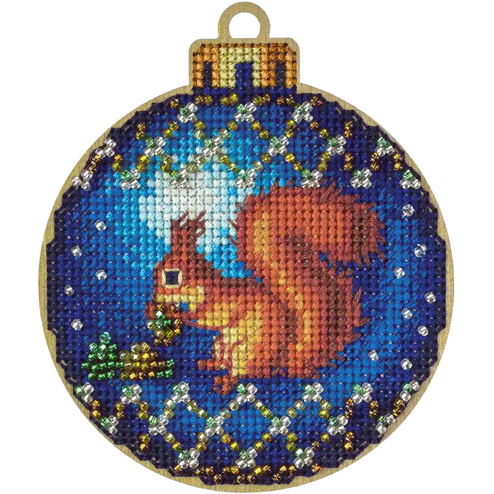 Cross Stitch Kit with Beads on Wood Wonderland Crafts Wooden Kits - HobbyJobby