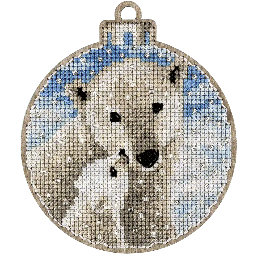 Cross Stitch Kit with Beads on Wood Wonderland Crafts Wooden Kits - HobbyJobby