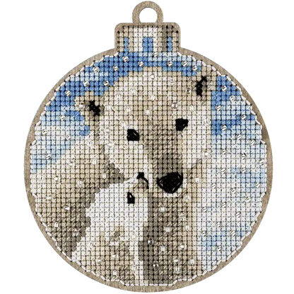 Cross Stitch Kit with Beads on Wood Wonderland Crafts Wooden Kits - HobbyJobby