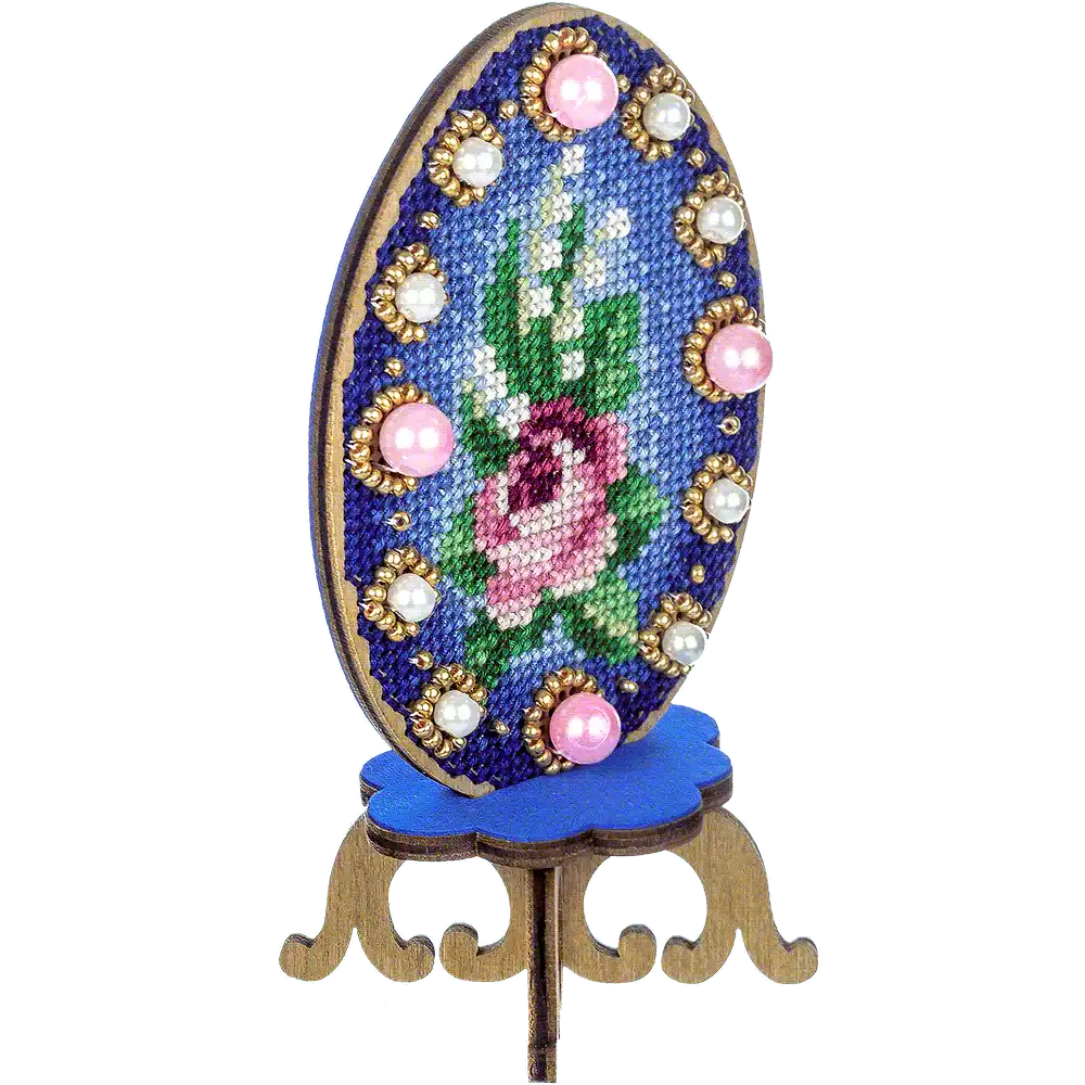 Cross Stitch Kit with Beads on Wood Wonderland Crafts Wooden Kits - HobbyJobby
