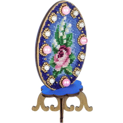 Cross Stitch Kit with Beads on Wood Wonderland Crafts Wooden Kits - HobbyJobby