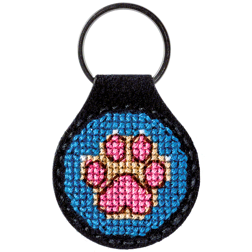 Key Chain Needlecraft Kit - Cross Stitch Kit on Leather Wonderland Crafts Key-Chain Kit - HobbyJobby