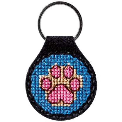 Key Chain Needlecraft Kit - Cross Stitch Kit on Leather Wonderland Crafts Key-Chain Kit - HobbyJobby