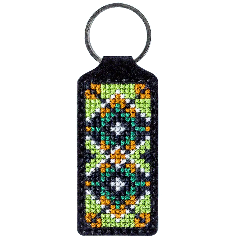 Key Chain Needlecraft Kit - Cross Stitch Kit on Leather Wonderland Crafts Key-Chain Kit - HobbyJobby