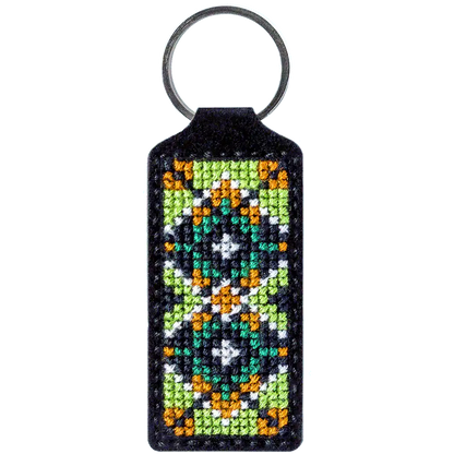Key Chain Needlecraft Kit - Cross Stitch Kit on Leather Wonderland Crafts Key-Chain Kit - HobbyJobby