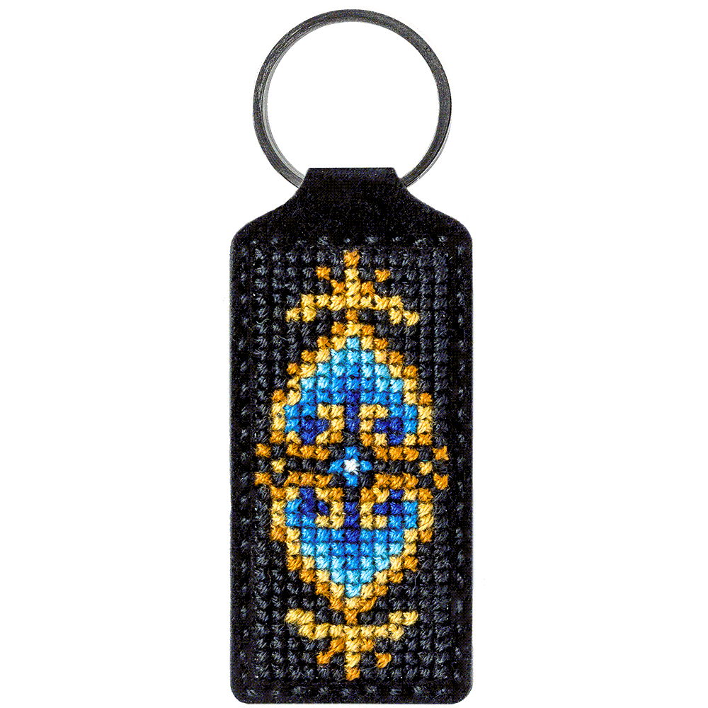 Key Chain Needlecraft Kit - Cross Stitch Kit on Leather Wonderland Crafts Key-Chain Kit - HobbyJobby