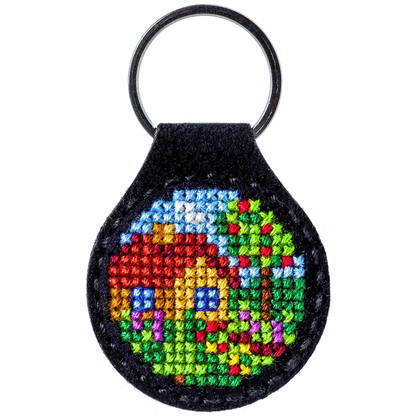 Key Chain Needlecraft Kit - Cross Stitch Kit on Leather Wonderland Crafts Key-Chain Kit - HobbyJobby