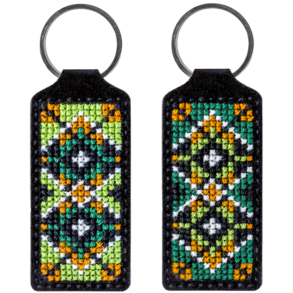 Key Chain Needlecraft Kit - Cross Stitch Kit on Leather Wonderland Crafts Key-Chain Kit - HobbyJobby