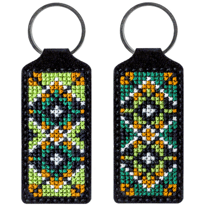 Key Chain Needlecraft Kit - Cross Stitch Kit on Leather Wonderland Crafts Key-Chain Kit - HobbyJobby
