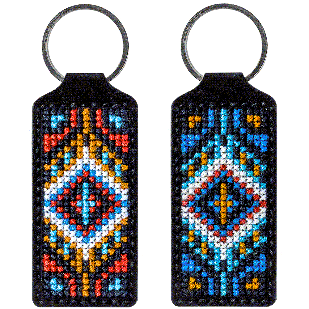 Key Chain Needlecraft Kit - Cross Stitch Kit on Leather Wonderland Crafts Key-Chain Kit - HobbyJobby