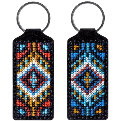Key Chain Needlecraft Kit - Cross Stitch Kit on Leather Wonderland Crafts Key-Chain Kit - HobbyJobby