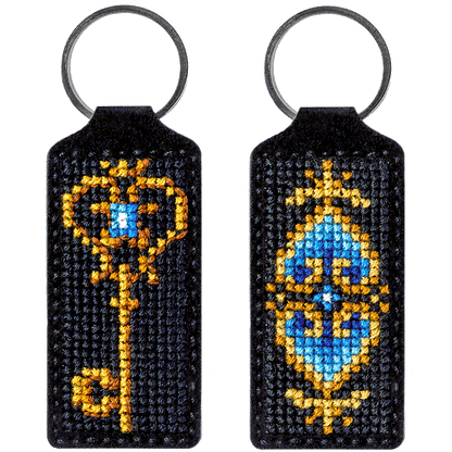 Key Chain Needlecraft Kit - Cross Stitch Kit on Leather Wonderland Crafts Key-Chain Kit - HobbyJobby