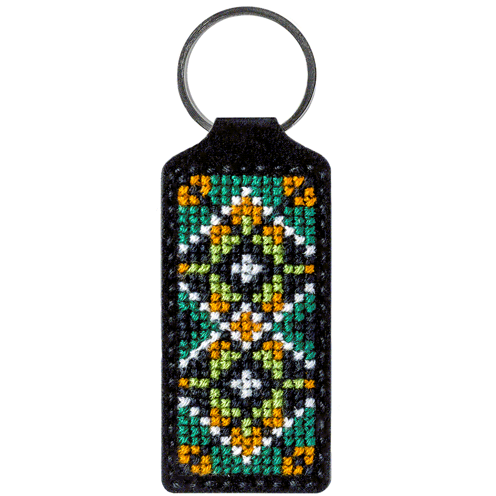 Key Chain Needlecraft Kit - Cross Stitch Kit on Leather Wonderland Crafts Key-Chain Kit - HobbyJobby