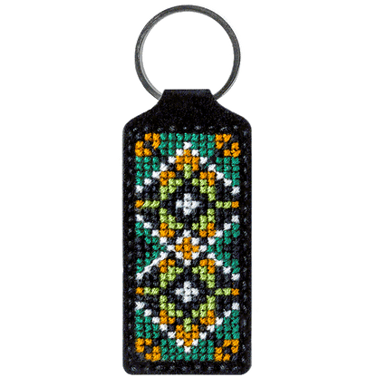 Key Chain Needlecraft Kit - Cross Stitch Kit on Leather Wonderland Crafts Key-Chain Kit - HobbyJobby