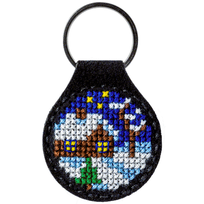 Key Chain Needlecraft Kit - Cross Stitch Kit on Leather Wonderland Crafts Key-Chain Kit - HobbyJobby