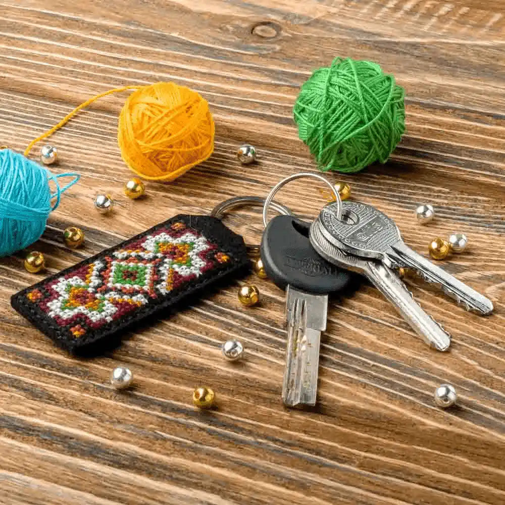 Key Chain Needlecraft Kit - Cross Stitch Kits on Leather Wonderland Crafts Key-Chain Kit - HobbyJobby