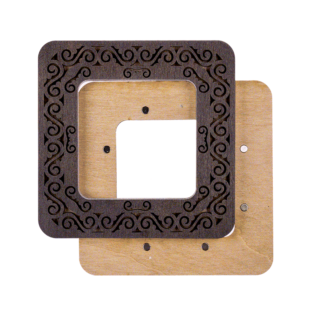 Magnetic Embroidery Hoop - Wooden Cross Stitch Hoop (6x6cm) Wonderland Crafts Hoops - HobbyJobby