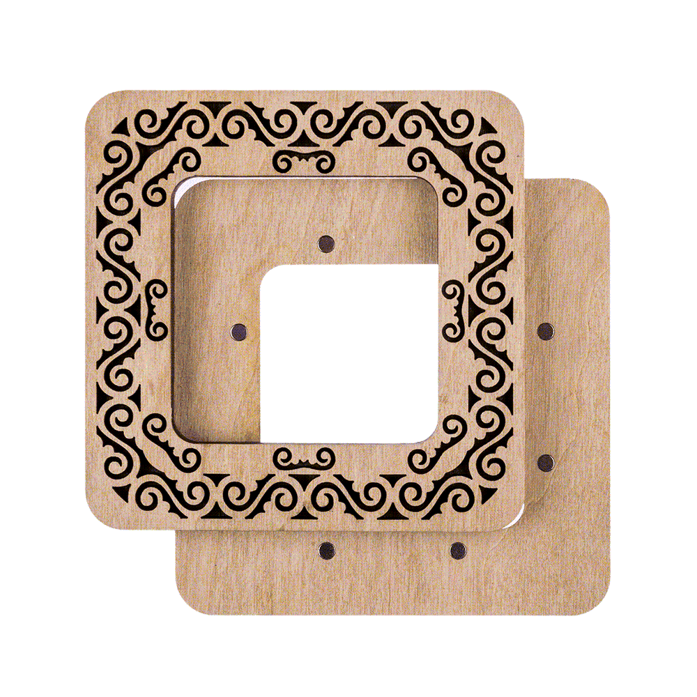 Magnetic Embroidery Hoop - Wooden Cross Stitch Hoop (6x6cm) Wonderland Crafts Hoops - HobbyJobby