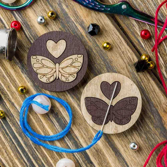 Magnetic Needle Holder - Wooden Needle Minder Wonderland Crafts Needle Minders - HobbyJobby