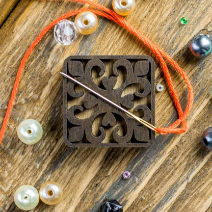 Magnetic Needle Holder - Wooden Needle Minder Wonderland Crafts Needle Minders - HobbyJobby