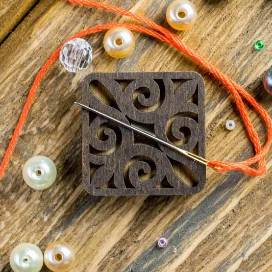 Magnetic Needle Holder - Wooden Needle Minder Wonderland Crafts Needle Minders - HobbyJobby