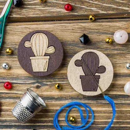 Magnetic Needle Holder - Wooden Needle Minder Wonderland Crafts Needle Minders - HobbyJobby